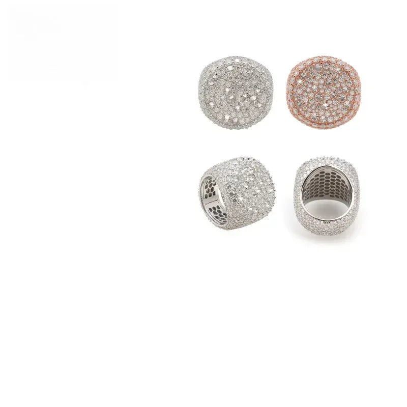 Round Moissanite Men’s Ring | S925 Silver Iced Out Hip Hop Fashion Jewelry - CaratixJewelry