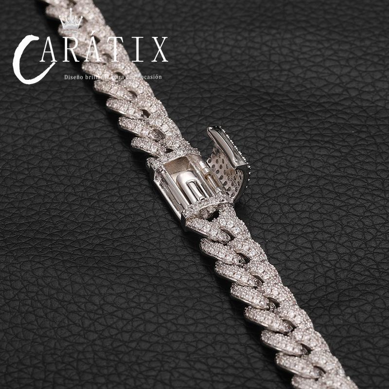 CARÁTIX 8MM Miami Cuban Chain Necklace – Hip Hop Iced Out Jewelry with 3A+ CZ Stones for Men & Women