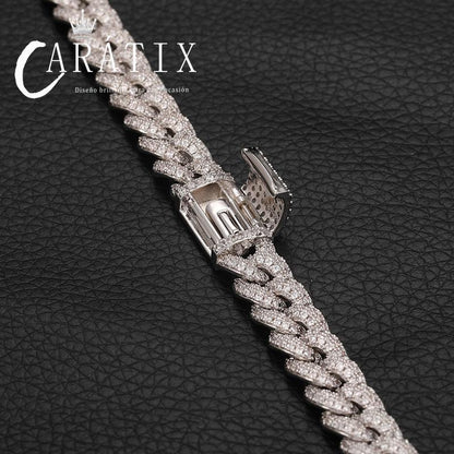 CARÁTIX 8MM Miami Cuban Chain Necklace – Hip Hop Iced Out Jewelry with 3A+ CZ Stones for Men & Women