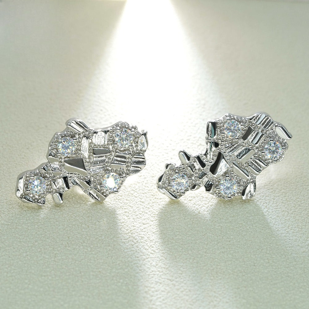 S925 Sterling Silver Moissanite Stud Earrings | D Color VVS1 Diamond Tester Proven | Caratix