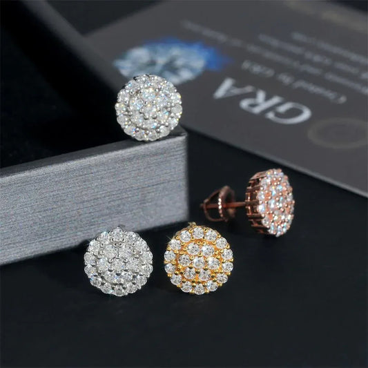 S925 Silver Round D Color Moissanite Inspired Stud Earrings - CaratixJewelry