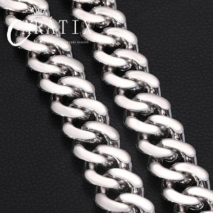 CARÁTIX 20mm Heavy Cuban Link Chain Necklace – 5A+ CZ Iced Out Hip Hop Bling Jewelry for Men | Solid Rapper Gift