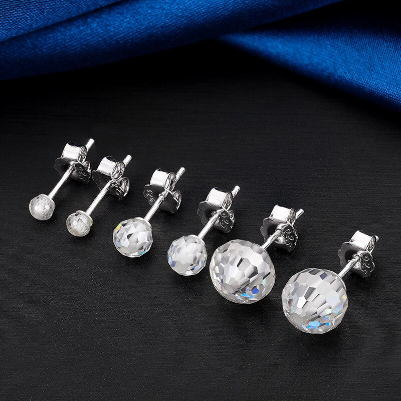 Solid 925 Sterling Silver Genuine VVS Lab Diamond Moissanite Disco Ball Bling Earrings – Hip Hop Jewelry