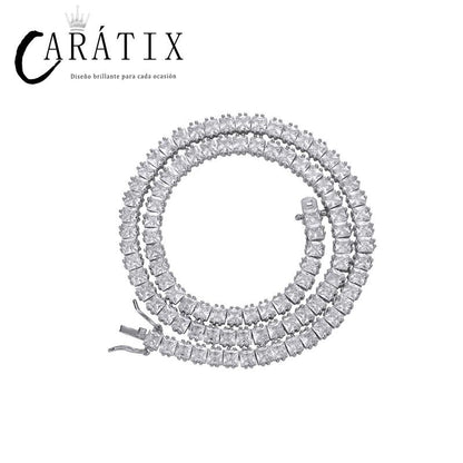 CARÁTIX - Hip Hop 4*4mm Square CZ Stone Bling Iced Out Tennis Link Chain Bracelet for Men Women Rapper Jewelry Golden Silver Color Valentine's Day Gift for Men & Girls & Boys Mothers' Day Gift #Springtok