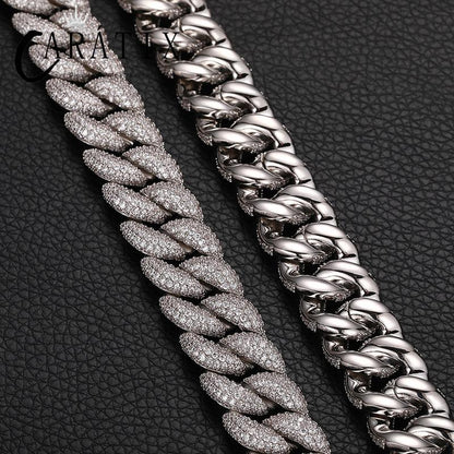 CARÁTIX 15mm Full CZ Cuban Chain | Iced Out Hip Hop Necklace for Men