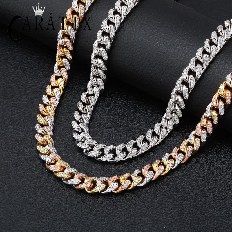 CARÁTIX 10mm Claw Set Cuban Chain | 3A+ CZ Iced Out Hip Hop Necklace for Men