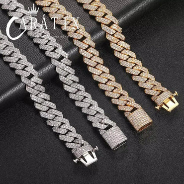 CARÁTIX - 15MM   Chain for Men Women Miami Prong Bling 5A CZ Cuban Chain Necklace Valentine's Day Gift for Men & Girls & Boys Mothers' Day Gift #Springtok