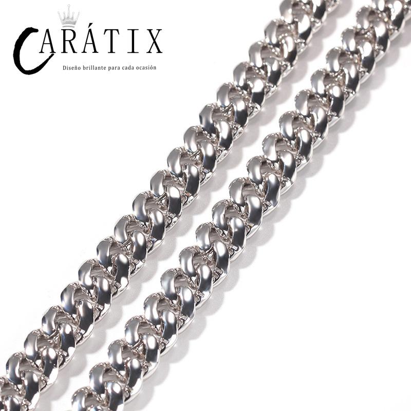 CARÁTIX 10mm Square CZ Cuban Chain | Iced Out Hip Hop Necklace for Men