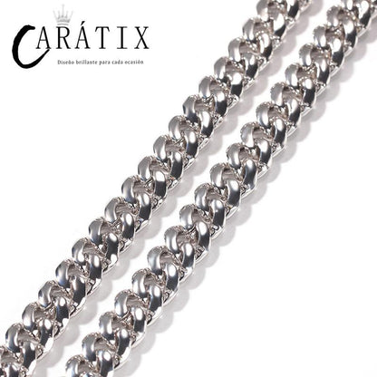 CARÁTIX 10mm Square CZ Cuban Chain | Iced Out Hip Hop Necklace for Men