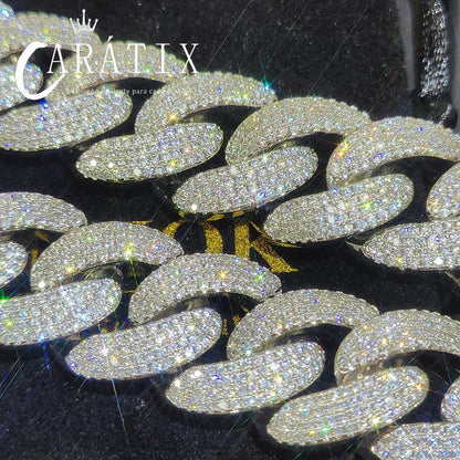 CARÁTIX – 20mm Bling Cuban Link Chain Necklace | Gold & Silver Plated Hip Hop Jewelry for Women