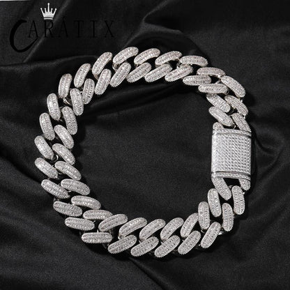 CARÁTIX 26mm Big Round Cuban Link Chain Necklace – Iced Out CZ Hip Hop Jewelry for Men & Women