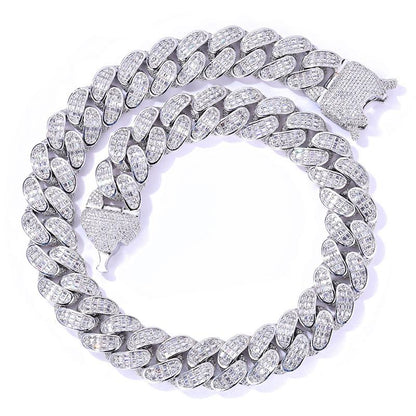 CARÁTIX 18mm Cuban Miami Chain | 5A+ CZ Iced Out Solid Round Hip Hop Necklace for Men