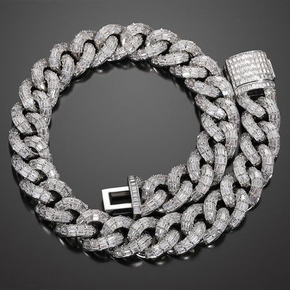 CARÁTIX 20mm 4-Row Cuban Chain | Claw Set CZ Iced Out Hip Hop Necklace for Men