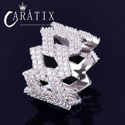 Caratix-Hip Hop Rhombus Cuban Ring Real Electroplating Fashion Personality Hipster Solid Men's Ring High Quality Hip Hop Ring