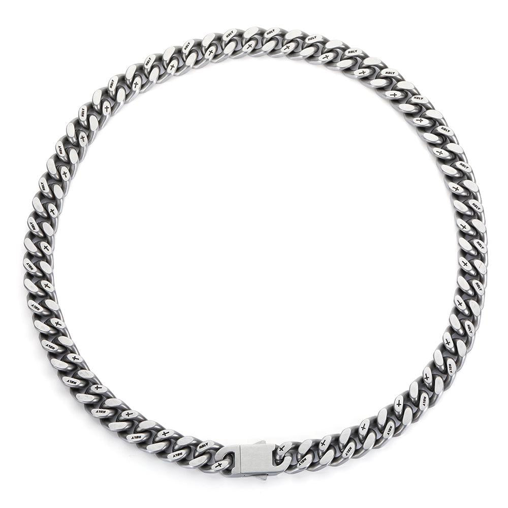 CARÁTIX - 13mm Thick Cuban Link Men Necklace with Corss Matte Black Logo Chain Hip Hop Stainless Steel Necklace Bracelet for Man Valentine's Day Gift for Men & Girls & Boys Mothers' Day Gift #Springtok
