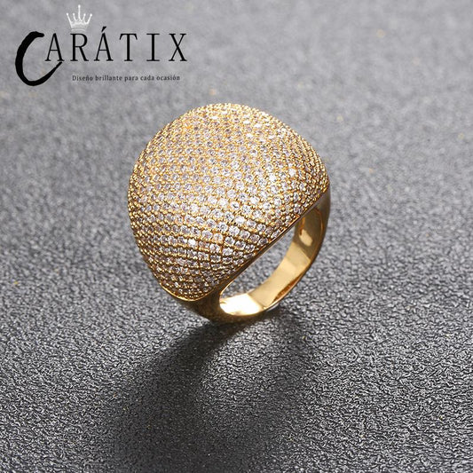 CARÁTIX Gypsy Zircon Ring | Copper Inlaid High Quality Hip Hop Jewelry for Men