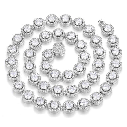 CARÁTIX - Hip Hop 3A+ CZ Stone Paved Bling Iced Out 1 Row Round CZ Stone Tennis Link Chain Necklaces for Men Rapper Jewelry Gift Valentine's Day Gift for Men & Girls & Boys Mothers' Day Gift #Springtok