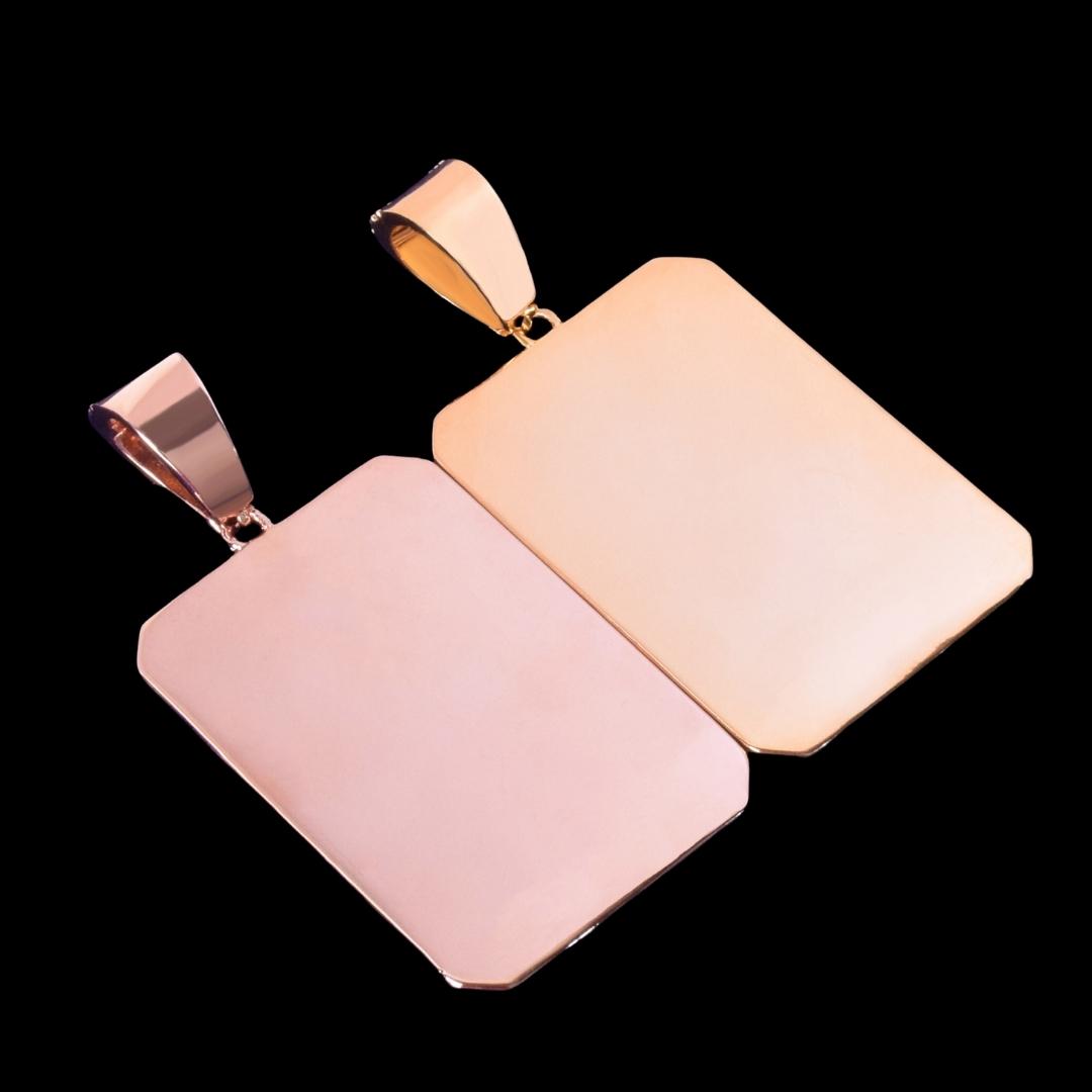 Double Tennis Rectangle Custom Photo Pendant Necklace – Iced Out Hip Hop Picture Jewelry for Men and Women