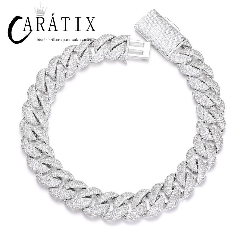 CARÁTIX 22mm Iced Out Cuban Link Chain Necklace – 5A+ CZ Heavy Round Hip Hop Bling Jewelry for Men | Rapper Gift