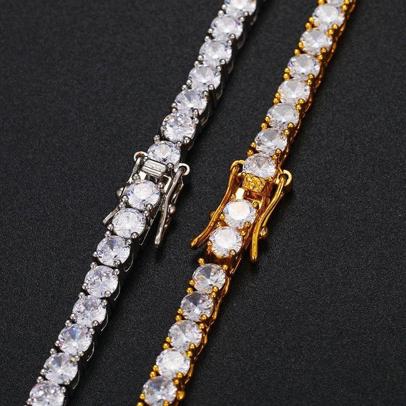3–5mm Moissanite Tennis Chain – 925 Sterling Silver Single Row Iced-Out Hip Hop Men’s Necklace - CaratixJewelry