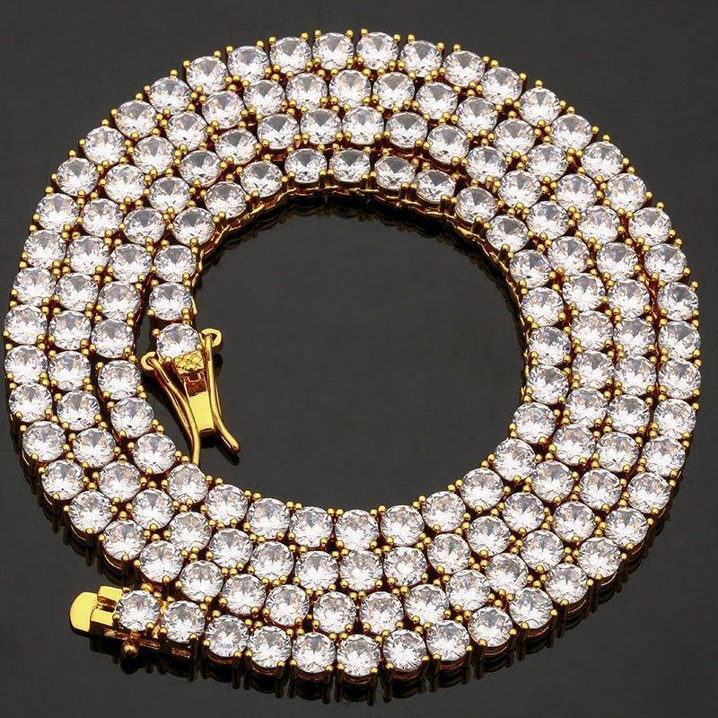 3–5mm Moissanite Tennis Chain – 925 Sterling Silver Single Row Iced-Out Hip Hop Men’s Necklace - CaratixJewelry