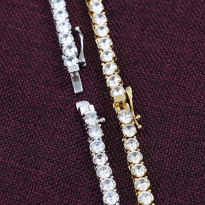 3–5mm Moissanite Tennis Chain – 925 Sterling Silver Single Row Iced-Out Hip Hop Men’s Necklace - CaratixJewelry