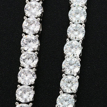3–5mm Moissanite Tennis Chain – 925 Sterling Silver Single Row Iced-Out Hip Hop Men’s Necklace - CaratixJewelry