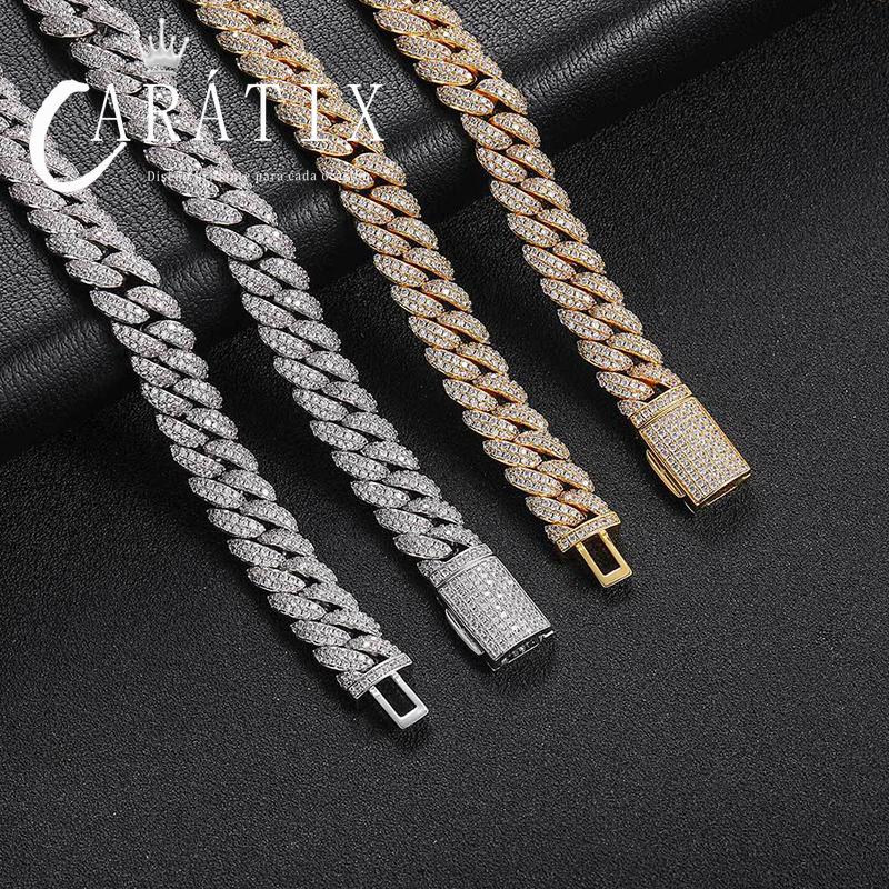 CARÁTIX 10mm Round Cuban Miami Link Chain Necklace 7"-24" – Iced Out CZ Hip Hop Jewelry for Men & Women