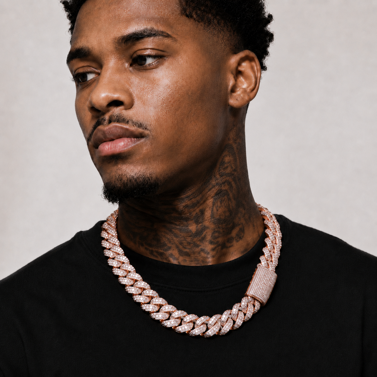 CARATIX 22mm Bubble Cuban Chain Necklace
