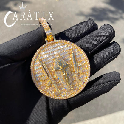 CARÁTIX -Solid Back Necklace Iced Out Pendant Gun Jesus Big Circle Charms Real  Hip Hop Jewelry 2025 Trend Valentine's Day Gift for Men & Girls & Boys Mothers' Day Gift #Springtok