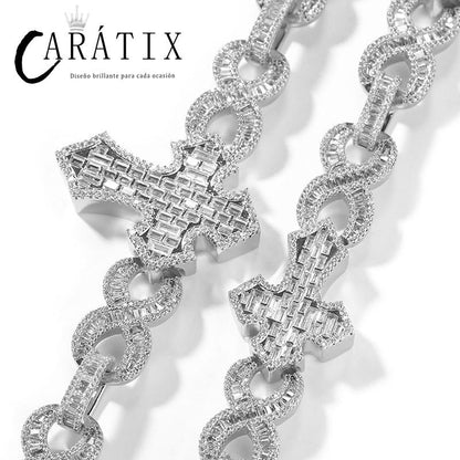 CARÁTIX – Big Cross Infinity Cuban Link Chain Necklace | 5A+ CZ Bling Iced Hip Hop Jewelry for Men