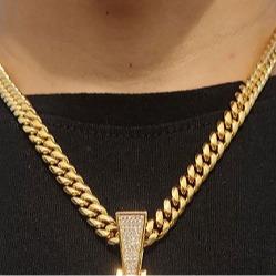 CARÁTIX -Iced Out Ratten Jesus Necklace Pendant for Men Prong Setting Hip Hop Jewelry Valentine's Day Gift for Men & Girls & Boys Mothers' Day Gift #Springtok