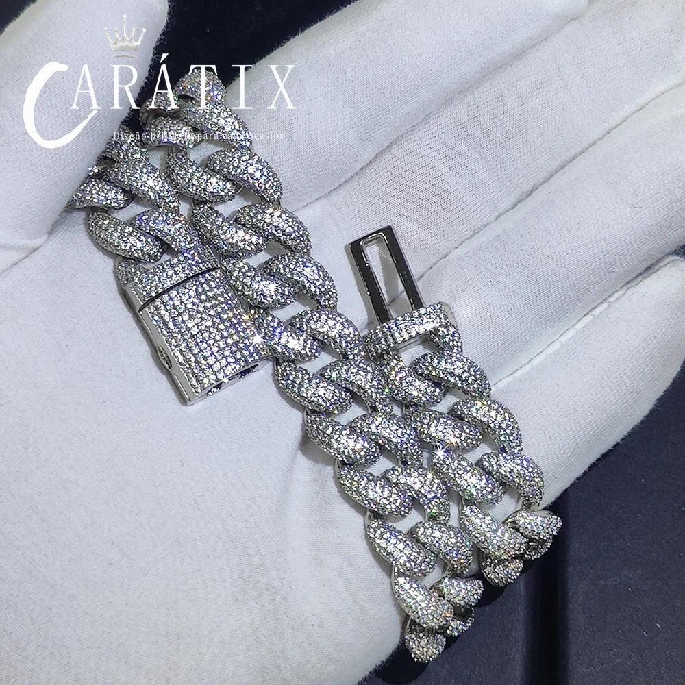 CARÁTIX - 14MM Rapper Mens  Luxury 5A CZ Miami Cuban Necklace Silver Plated Cuban Link Chain Birthday Gift Jewelry Valentine's Day Gift for Men & Girls & Boys Mothers' Day Gift #Springtok