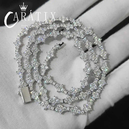 CARÁTIX -  Cross Tennis Necklace for Men Women Lead- Nickel- Skin-Safe  Bling CZ Tennis Chain Necklace Gift Valentine's Day Gift for Men & Girls & Boys Mothers' Day Gift #Springtok