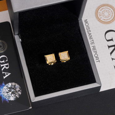 S925 Silver Square D Color Moissanite Inspired Stud Earrings - CaratixJewelry