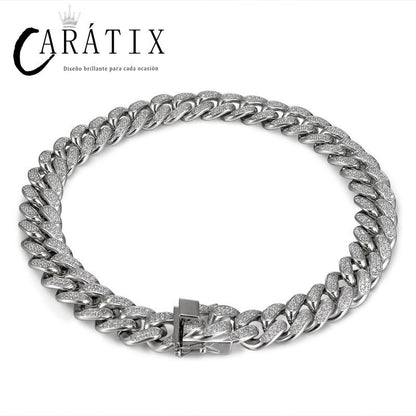 CARÁTIX 19mm Cuban Chain | Titanium Steel Iced Out Hip Hop Necklace for Men