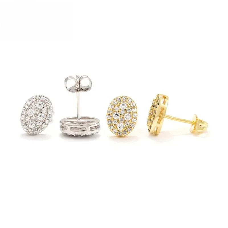 Fashion 925 Silver Square Synthetic Moissanite Stud Earrings Unisex Couple Style - CaratixJewelry