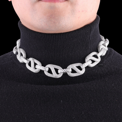 20MM Baguette and Stones Infinity Iced Out Diamond Necklace Chain – Luxury Hip Hop Jewelry for Men & Women