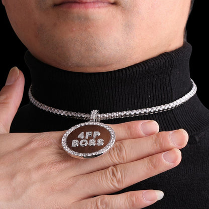 Circle Tennis Iced Out Personalisierter Namensanhänger