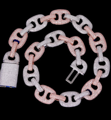 20MM VVS Duo Link Iced Out Necklace Chain - CaratixJewelry
