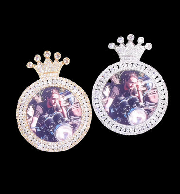 King Tennis Custom Photo Pendant Necklace – Iced Out Hip Hop Picture Jewelry for Men and Women - CaratixJewelry