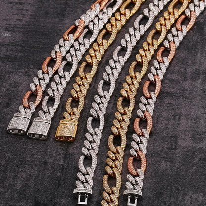 CARÁTIX 3:1 Figaro Link Chain | 3A+ CZ Iced Out Hip Hop Choker Necklace for Men & Women - CaratixJewelry