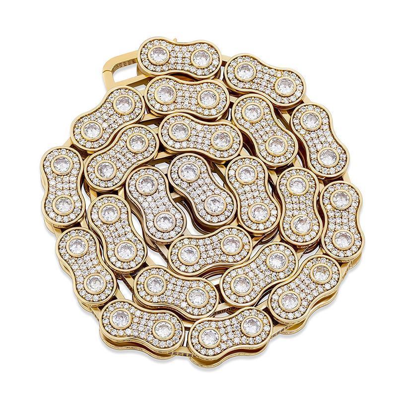 CARÁTIX Motorcycle Link Chain | 3A+ CZ Iced Out Hip Hop Biker Necklace for Men - CaratixJewelry