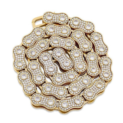 CARÁTIX Motorcycle Link Chain | 3A+ CZ Iced Out Hip Hop Biker Necklace for Men - CaratixJewelry