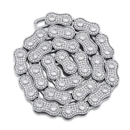CARÁTIX Motorcycle Link Chain | 3A+ CZ Iced Out Hip Hop Biker Necklace for Men - CaratixJewelry