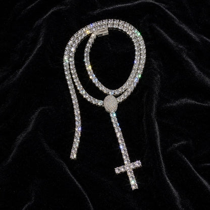 CARATIX Iced Out 5A CZ Cross Pendant Tennis Chain Necklace