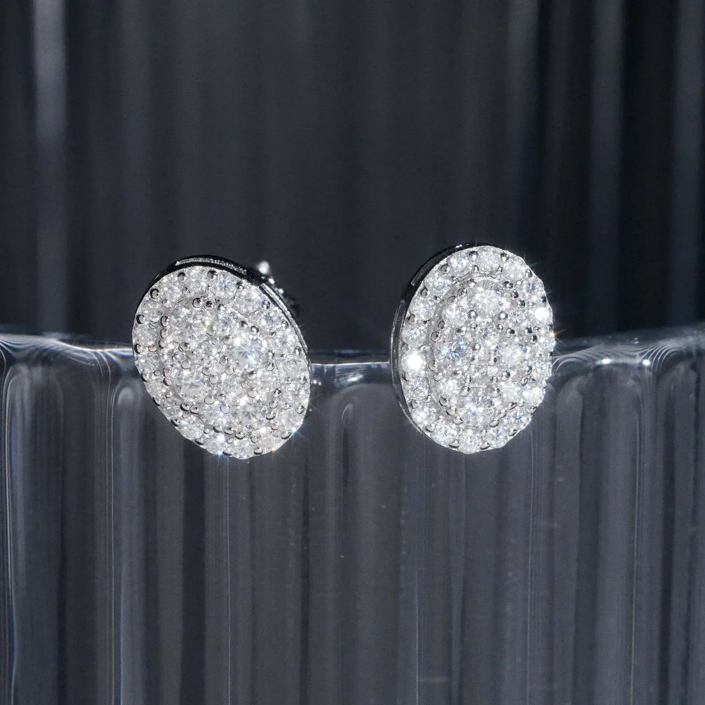 Fashion 925 Silver Square Synthetic Moissanite Stud Earrings Unisex Couple Style - CaratixJewelry