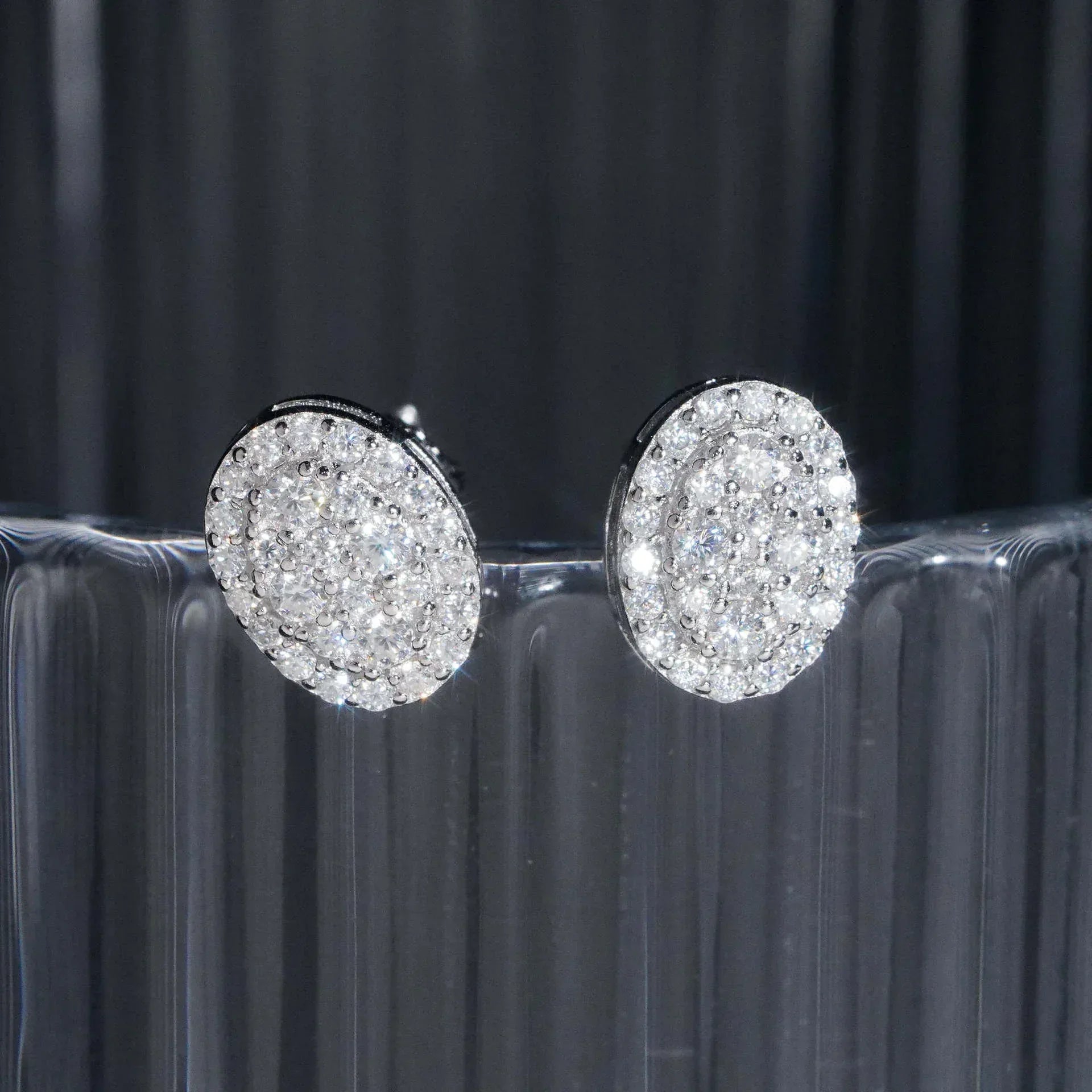 Fashion 925 Silver Square Synthetic Moissanite Stud Earrings Unisex Couple Style - CaratixJewelry