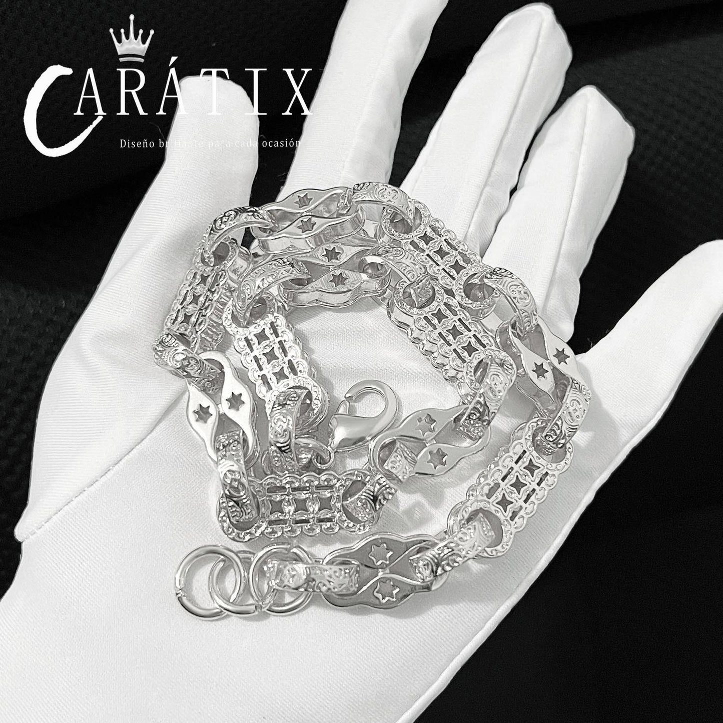 CARÁTIX 10mm Coin Chain Necklace – Gold Plated Hip Hop Bling Jewelry for Men | Creative Chino Link Design