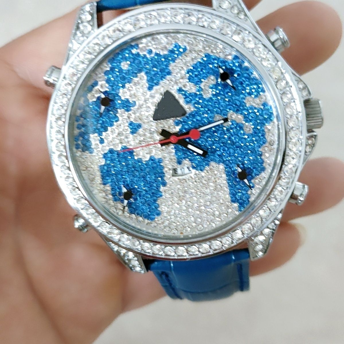 Starburst Moissanite Style Watch Men's Leather Band | Caratix